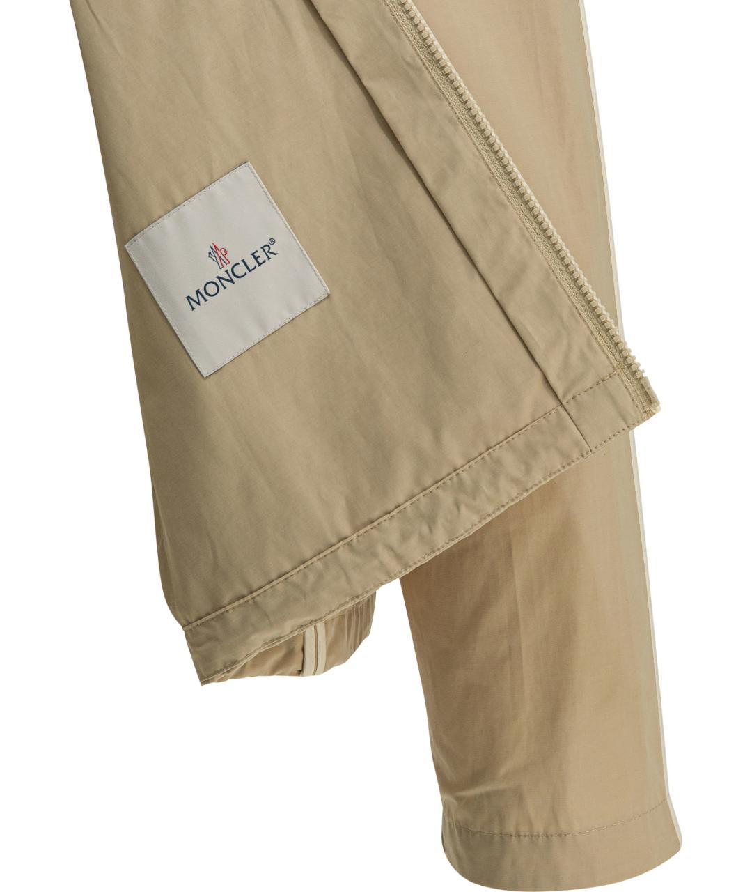 MONCLER Бежевая полиэстеровая куртка, фото 4