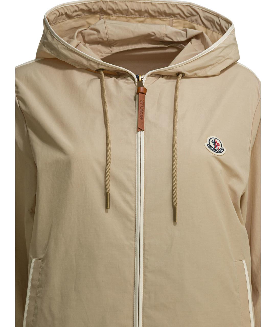 MONCLER Бежевая полиэстеровая куртка, фото 3