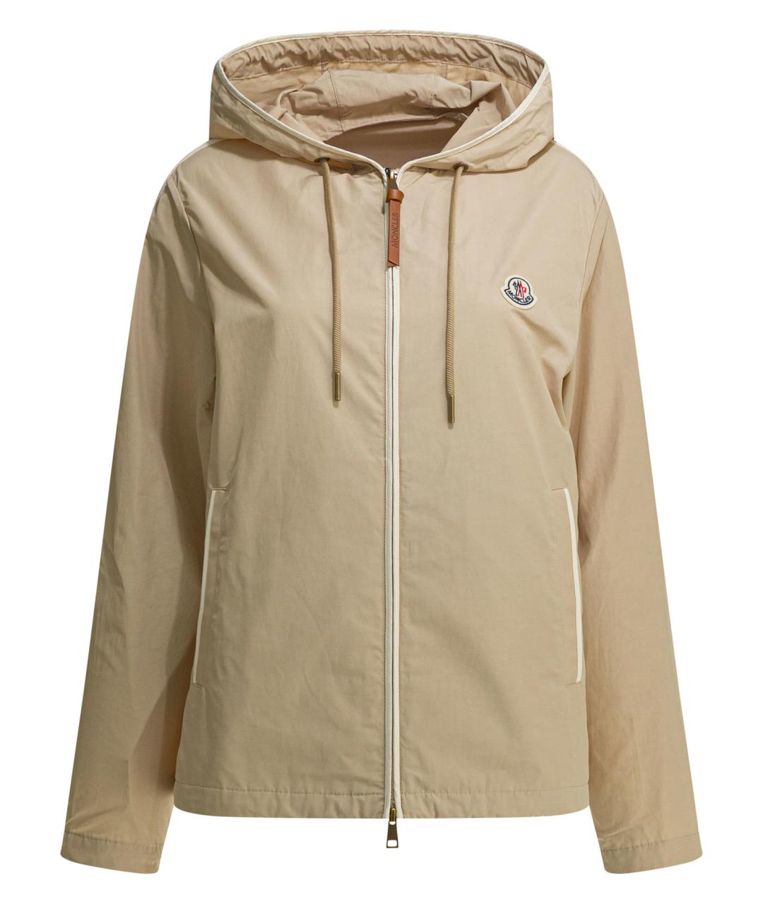 MONCLER Бежевая полиэстеровая куртка, фото 1