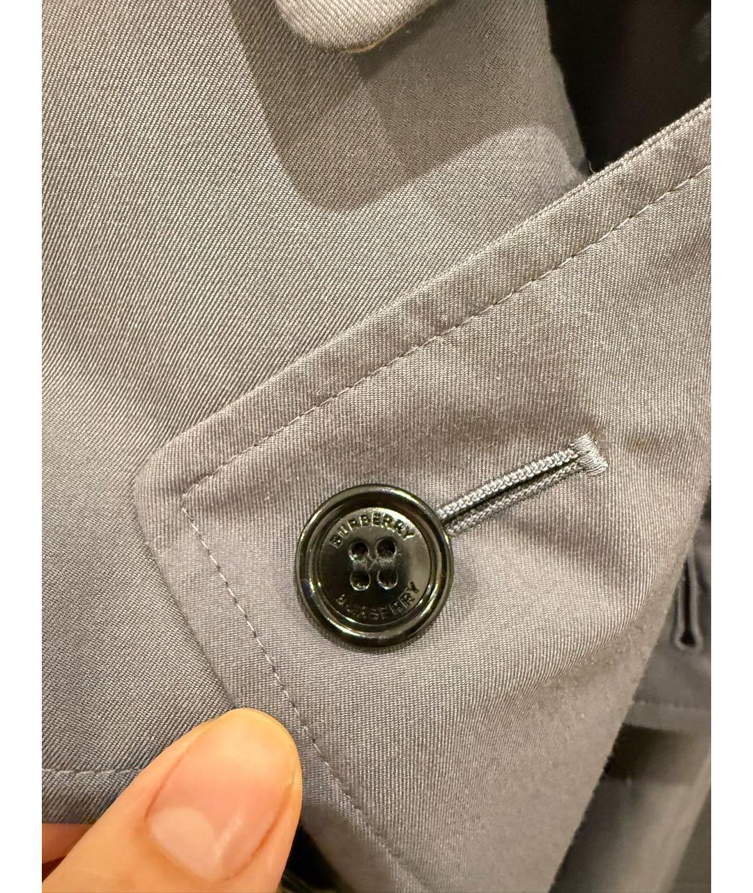 BURBERRY Серый хлопковый тренч / плащ, фото 4