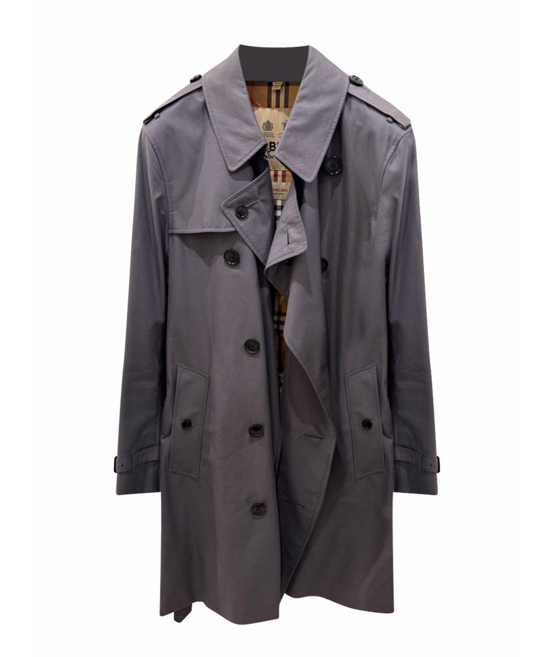 BURBERRY Серый хлопковый тренч / плащ, фото 1
