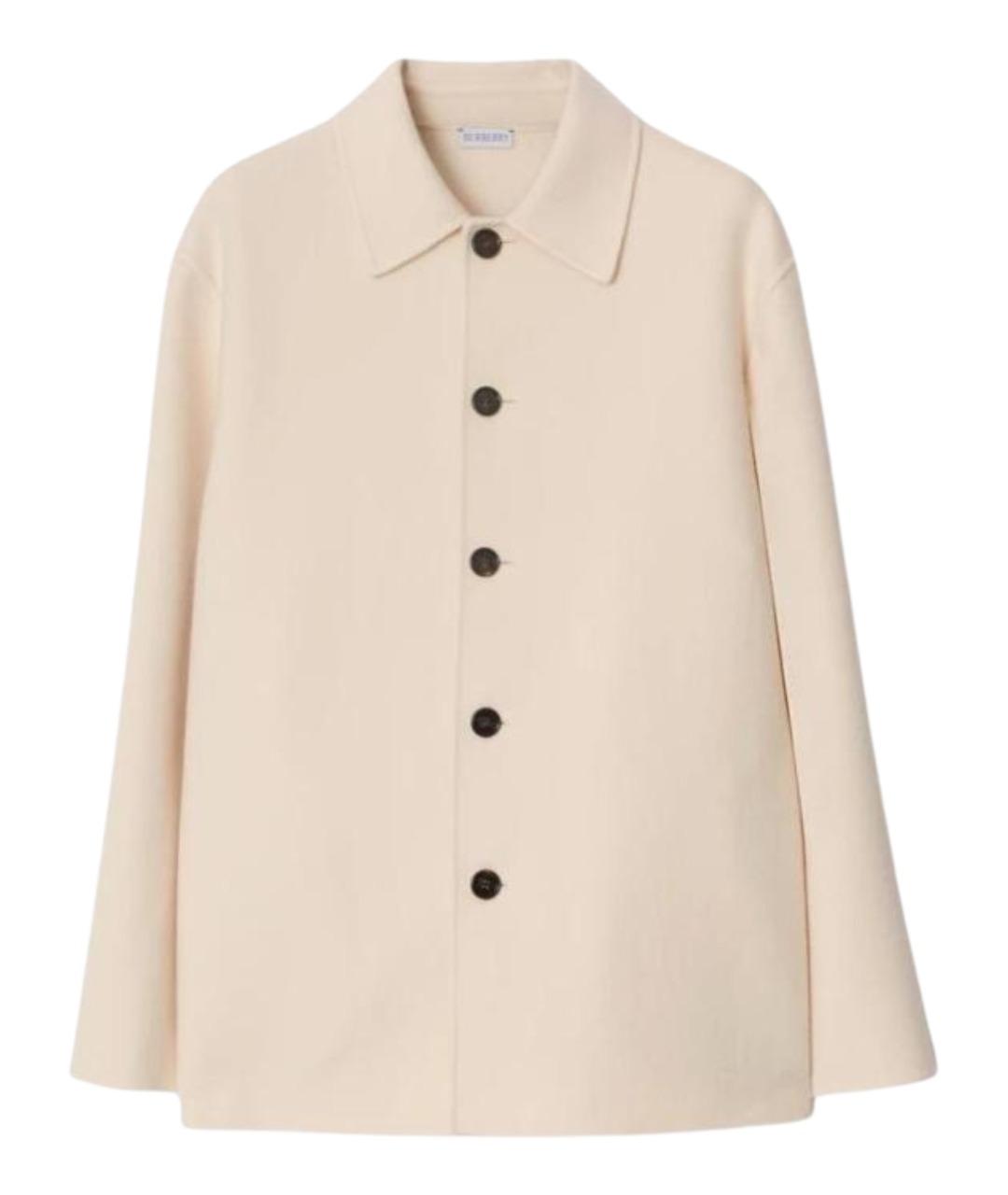 BURBERRY Белая шерстяная куртка, фото 1