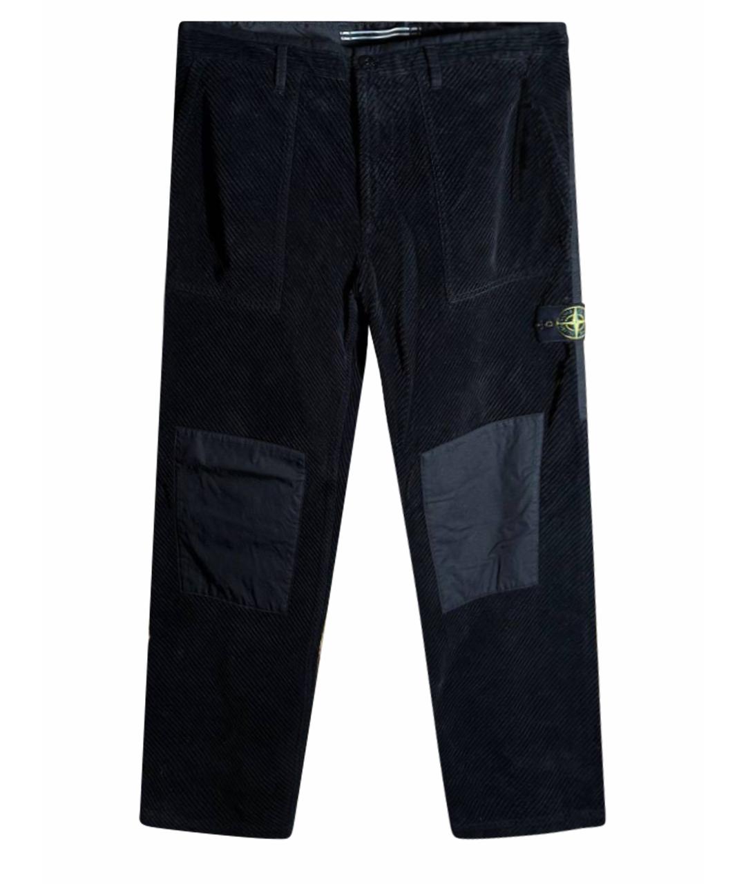 STONE ISLAND Черные велюровые повседневные брюки, фото 1