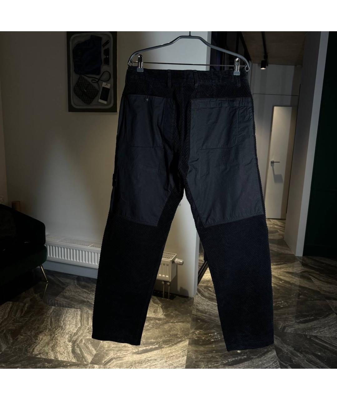 STONE ISLAND Черные велюровые повседневные брюки, фото 2