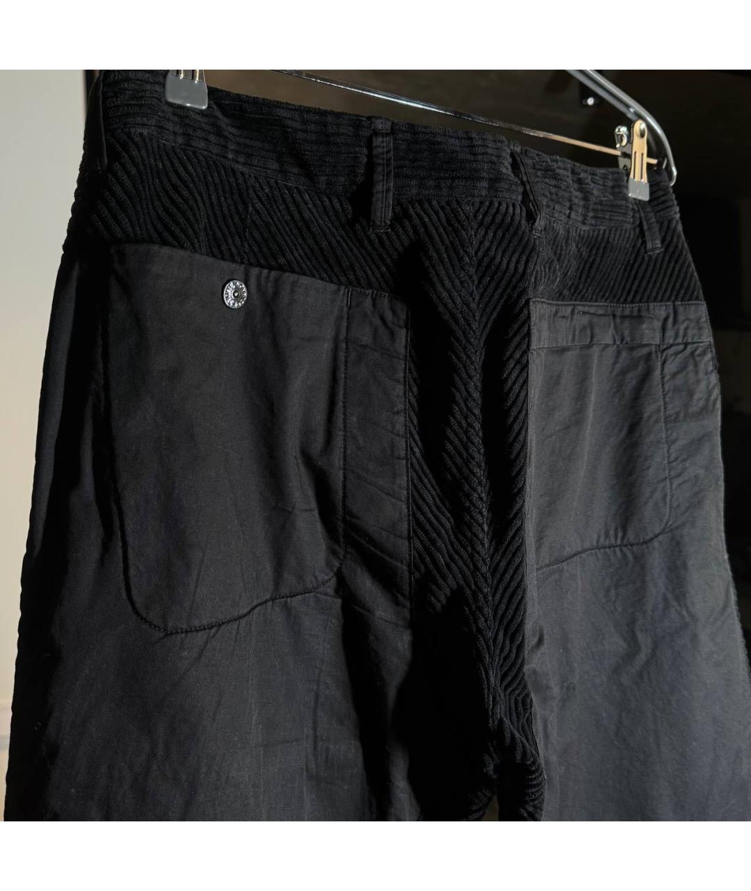 STONE ISLAND Черные велюровые повседневные брюки, фото 4
