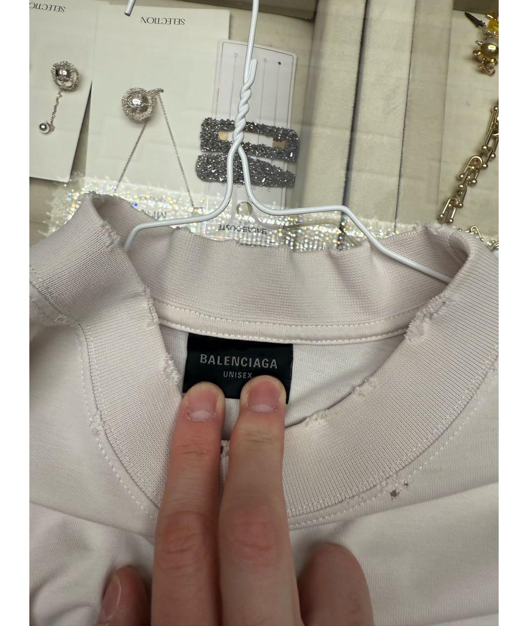 BALENCIAGA Белая футболка, фото 3