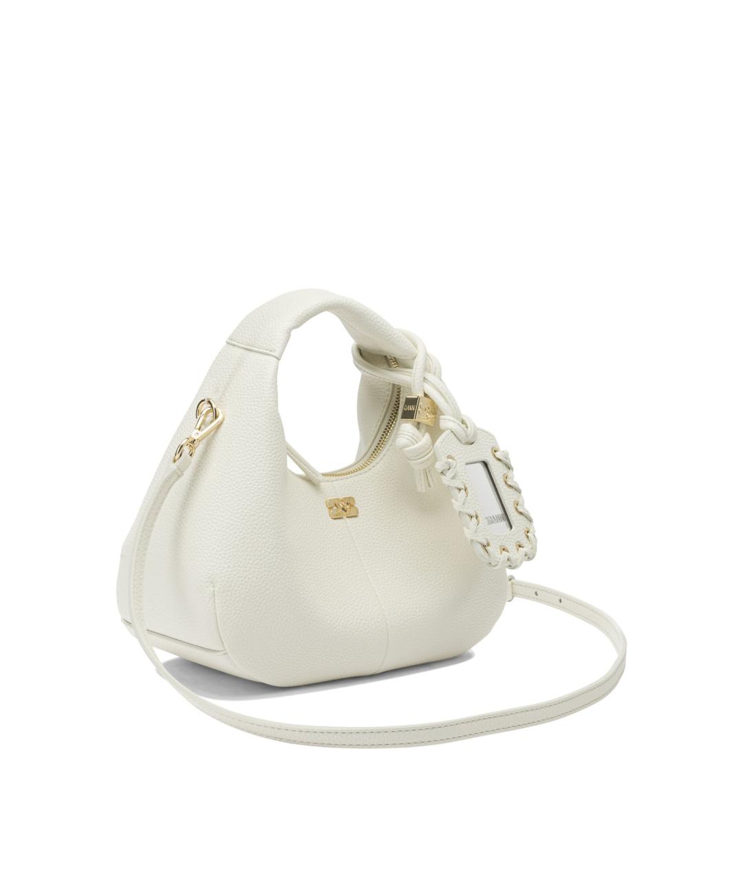 GANNI Белая сумка с короткими ручками из искусственной кожи, фото 2
