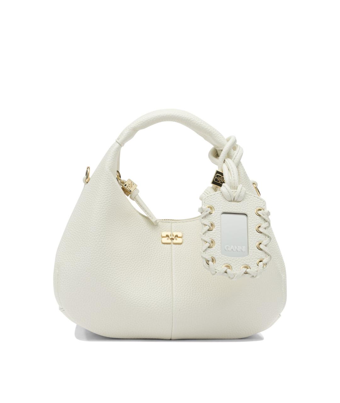 GANNI Белая сумка с короткими ручками из искусственной кожи, фото 1