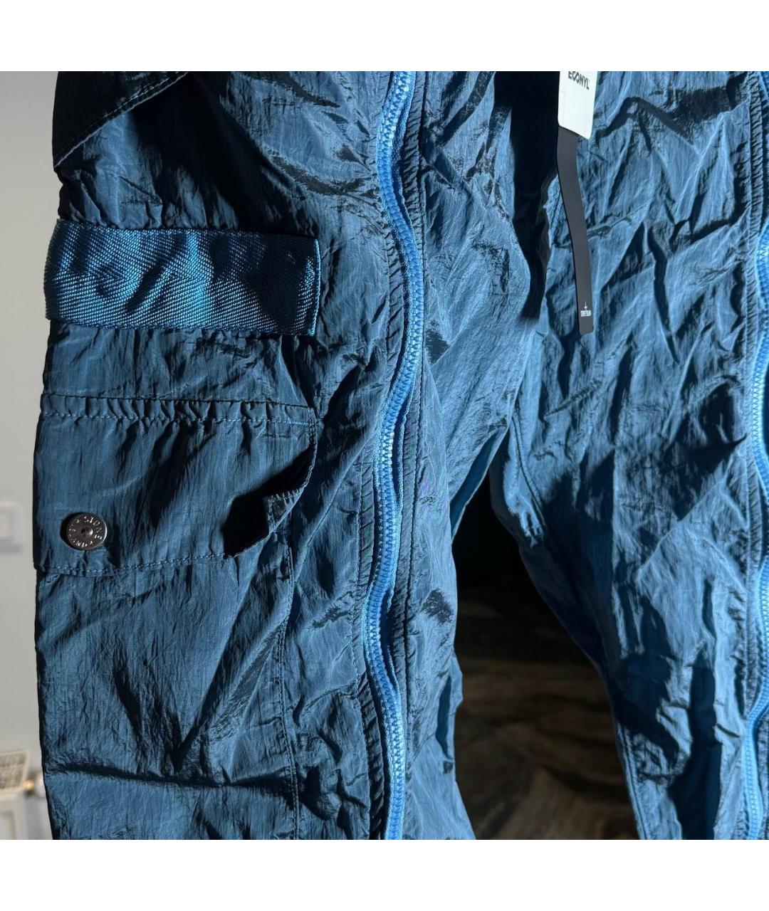 STONE ISLAND Голубые повседневные брюки, фото 3