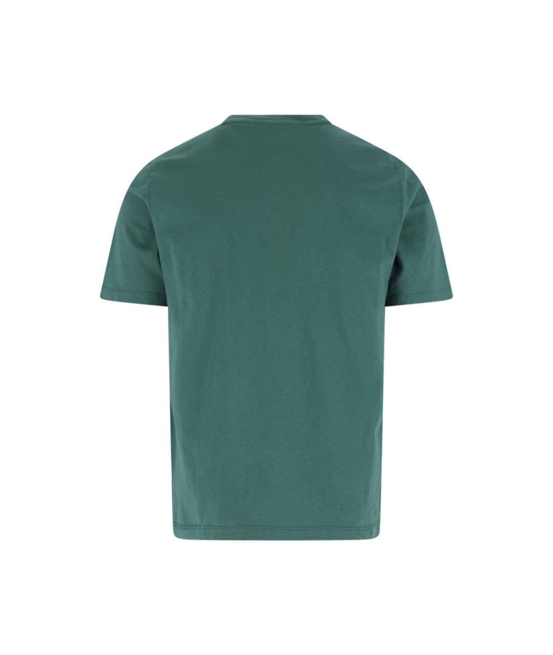MAISON KITSUNE Зеленая хлопковая футболка, фото 2