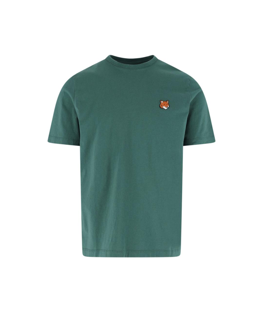 MAISON KITSUNE Зеленая хлопковая футболка, фото 1
