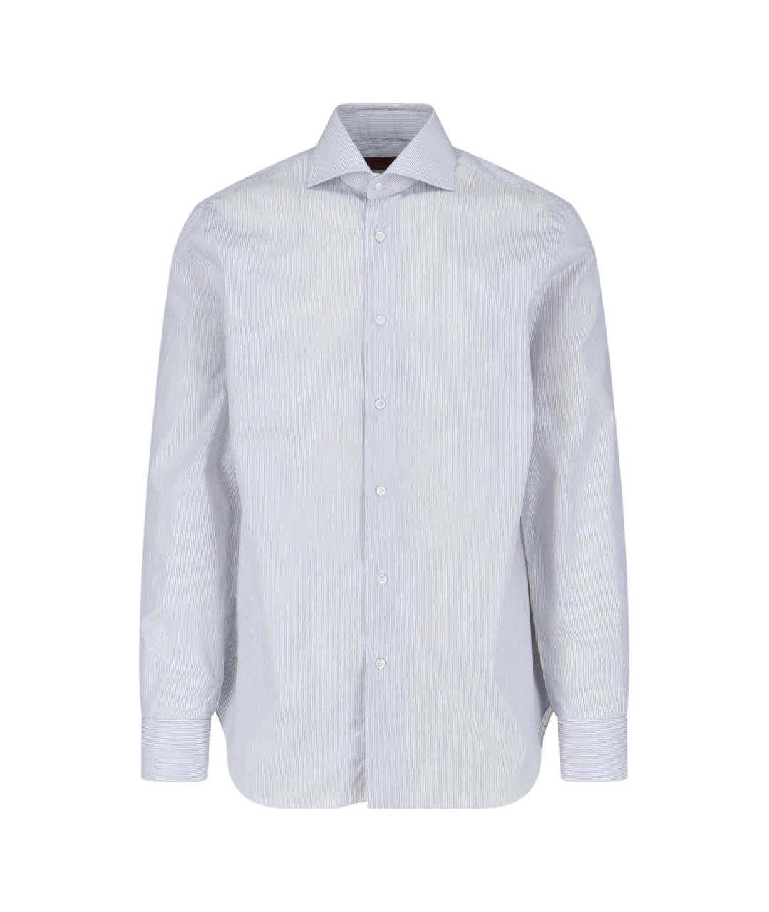 BARBA Белая хлопковая кэжуал рубашка, фото 1