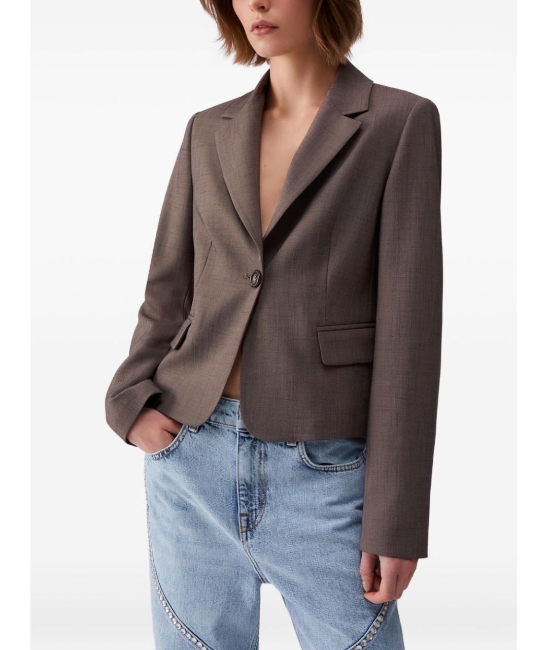 LIU JO Коричневый полиэстеровый жакет/пиджак, фото 5