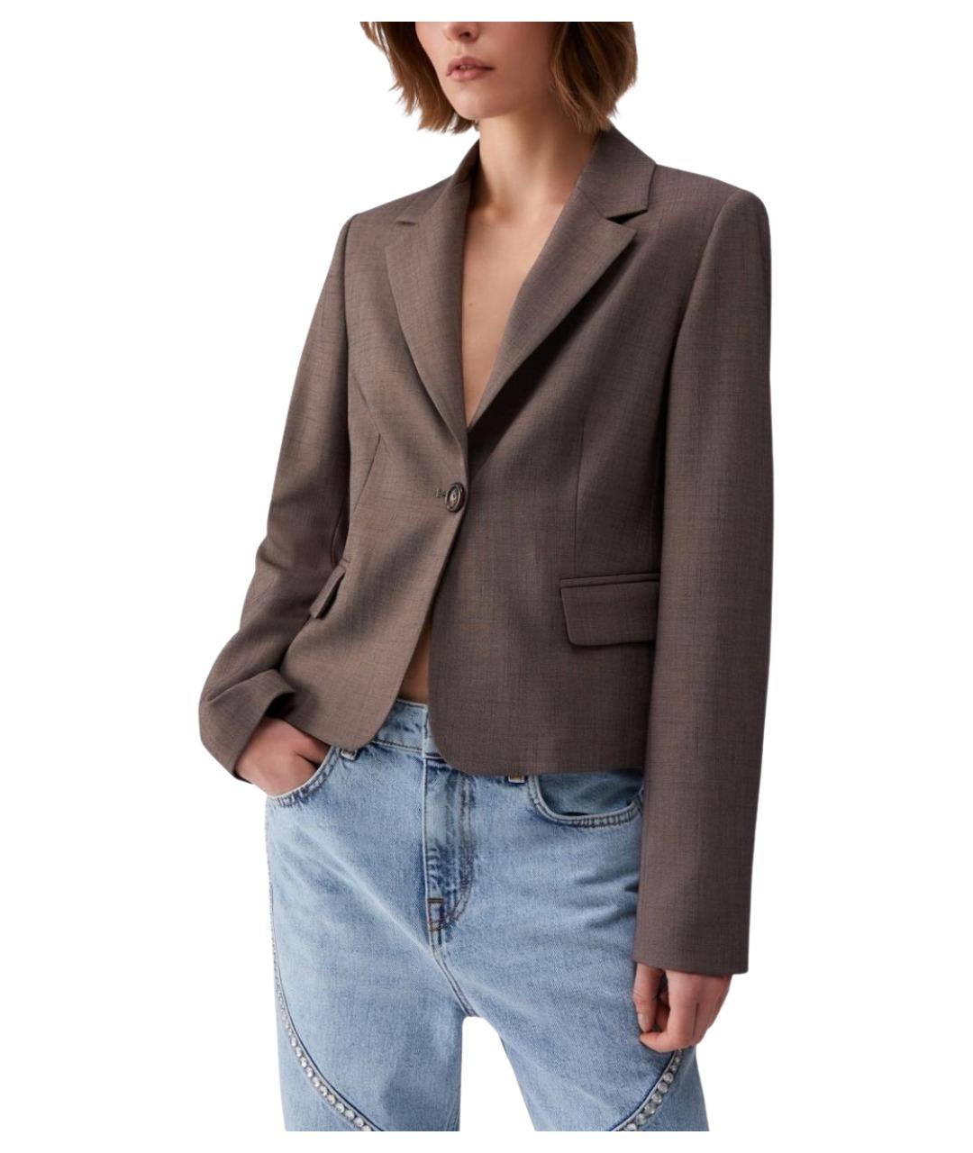 LIU JO Коричневый полиэстеровый жакет/пиджак, фото 1