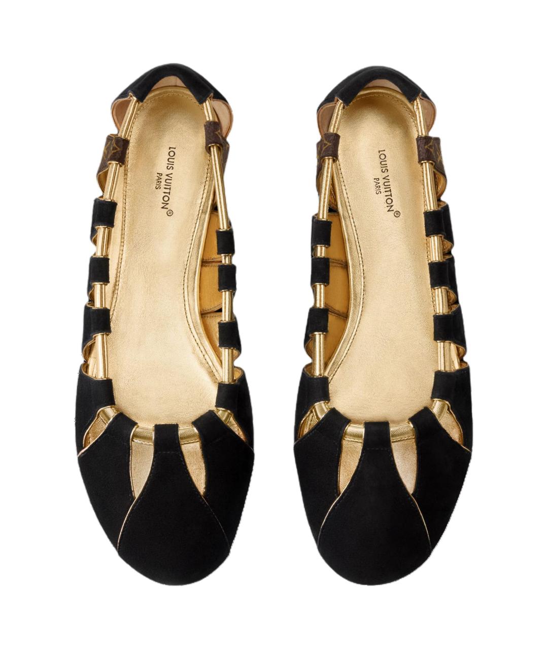 LOUIS VUITTON Черные кожаные балетки, фото 4
