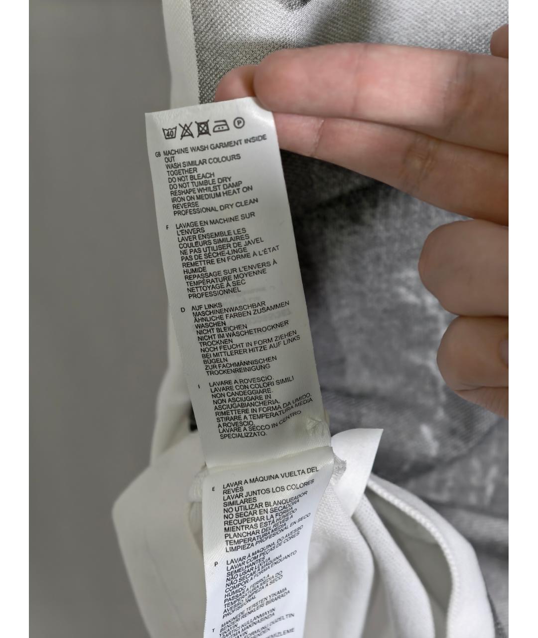 RAF SIMONS Белая хлопковая футболка, фото 8