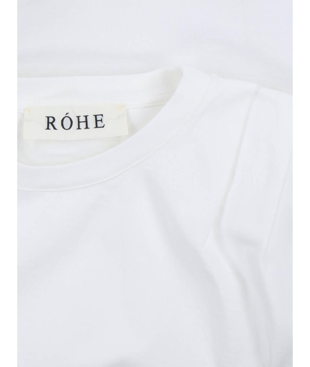 ROHE Белая хлопковая футболка, фото 3