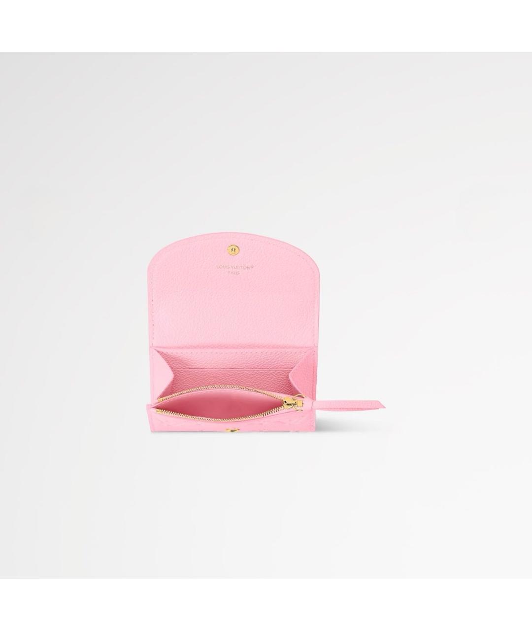 LOUIS VUITTON Розовый кожаный кошелек, фото 4