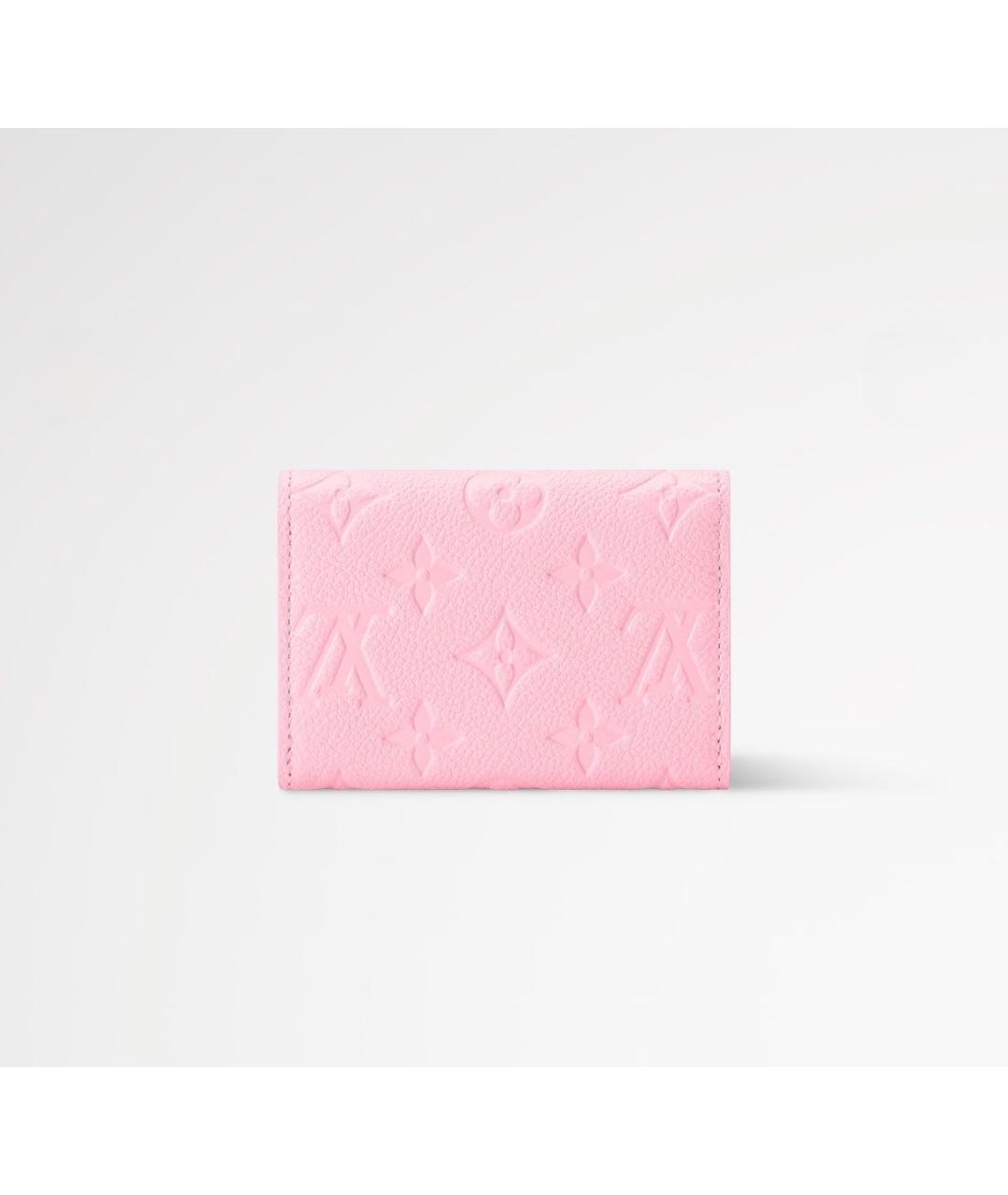 LOUIS VUITTON Розовый кожаный кошелек, фото 3