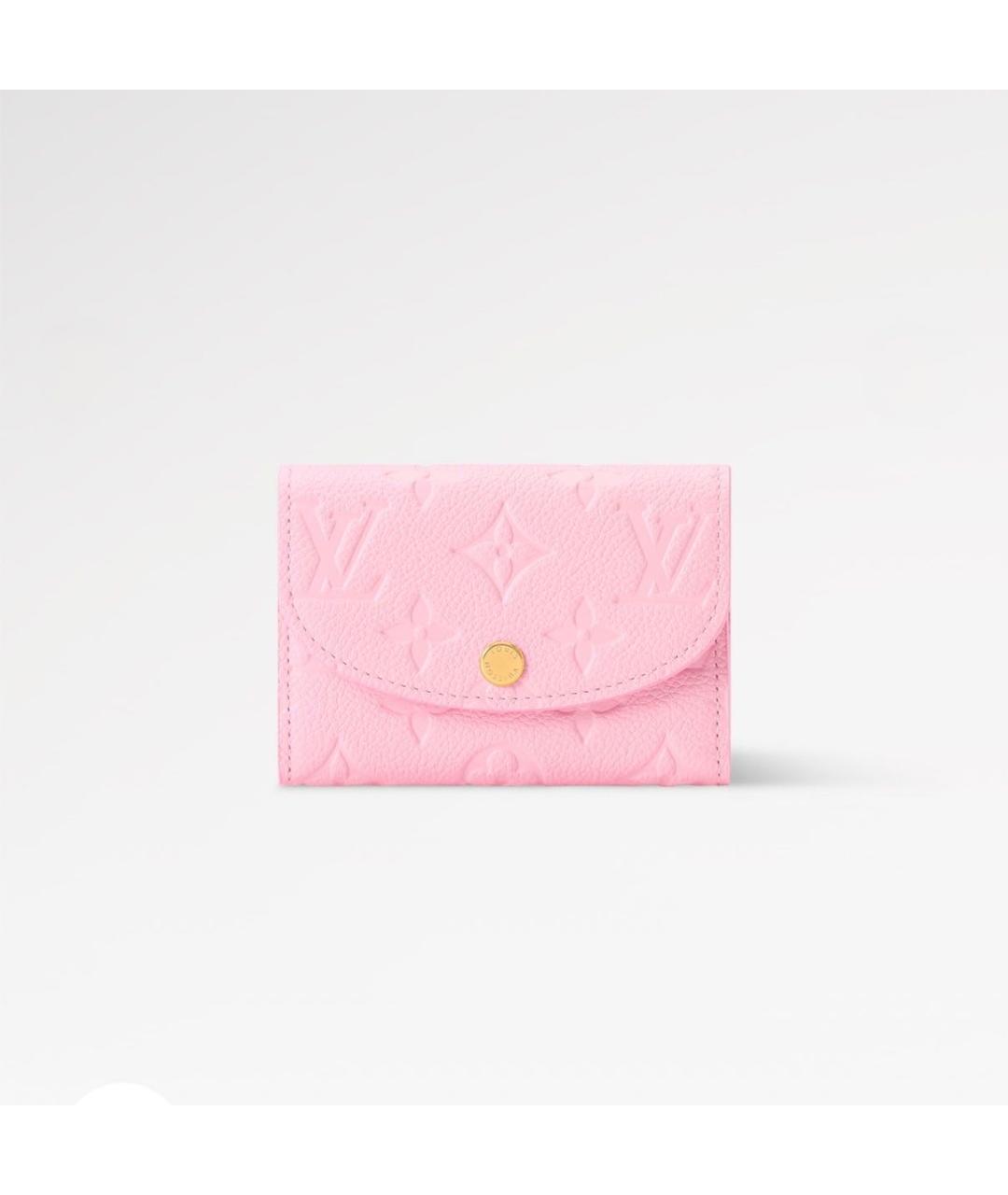 LOUIS VUITTON Розовый кожаный кошелек, фото 6