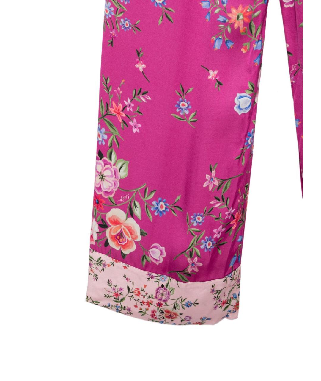 LIU JO Розовые вискозные прямые брюки, фото 2