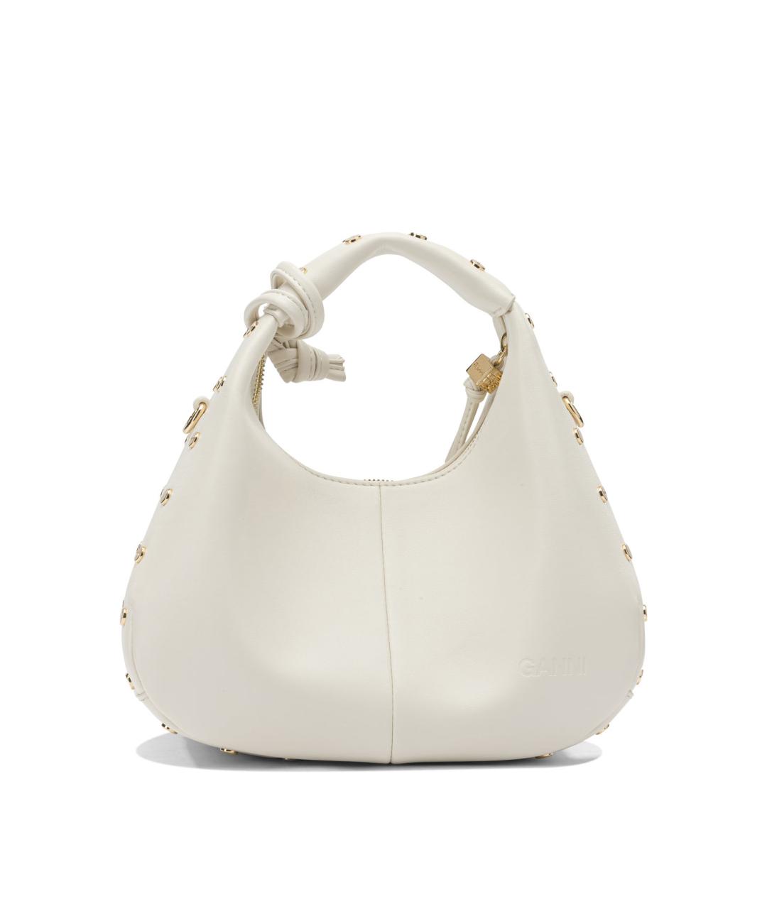 GANNI Белая кожаная сумка с короткими ручками, фото 3