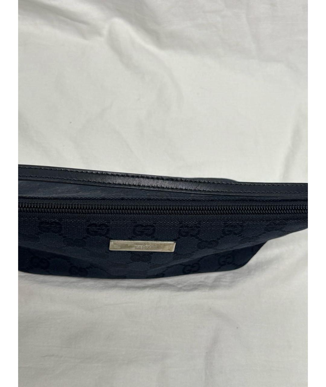 GUCCI Темно-синяя тканевая сумка с короткими ручками, фото 3