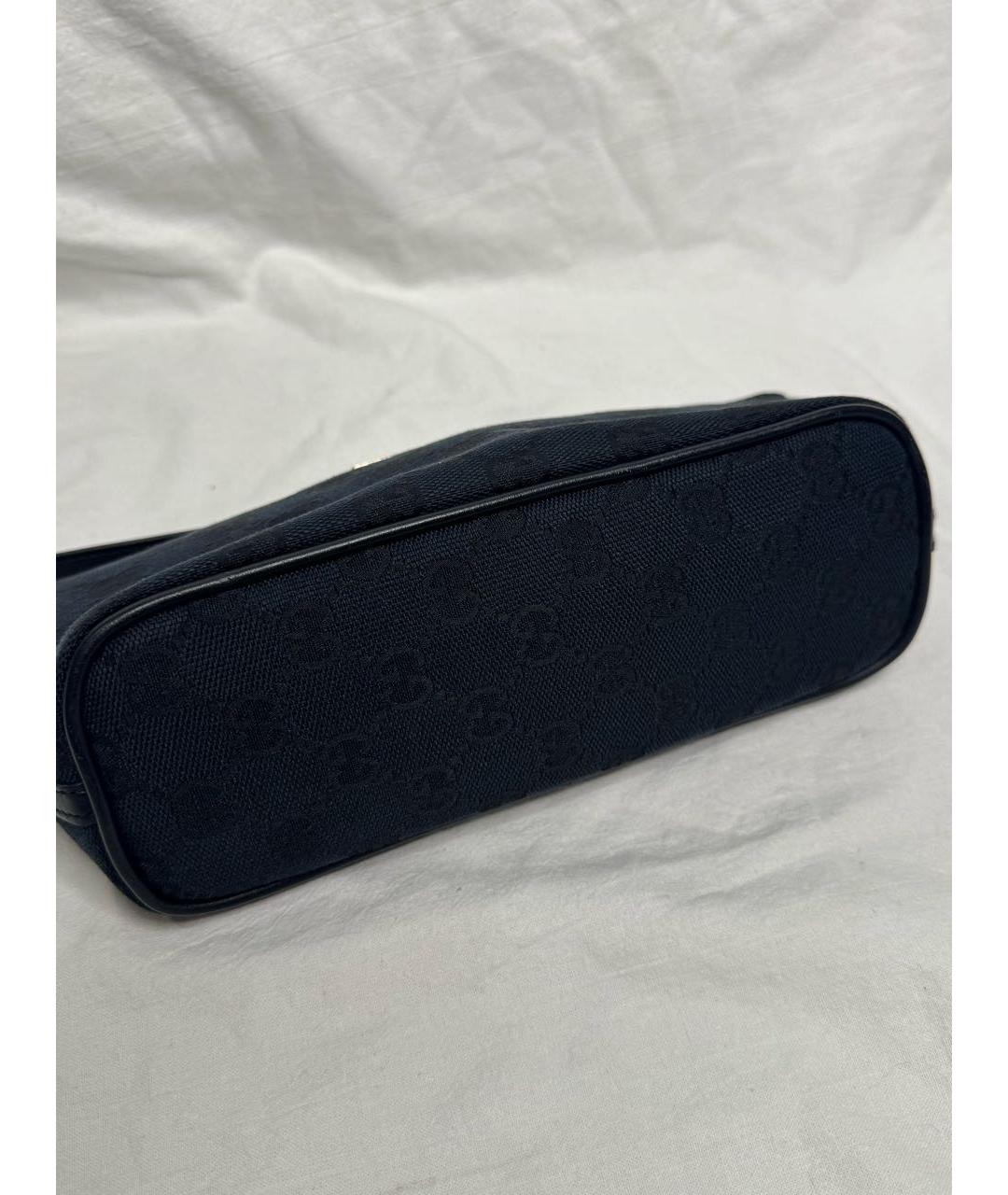 GUCCI Темно-синяя тканевая сумка с короткими ручками, фото 6