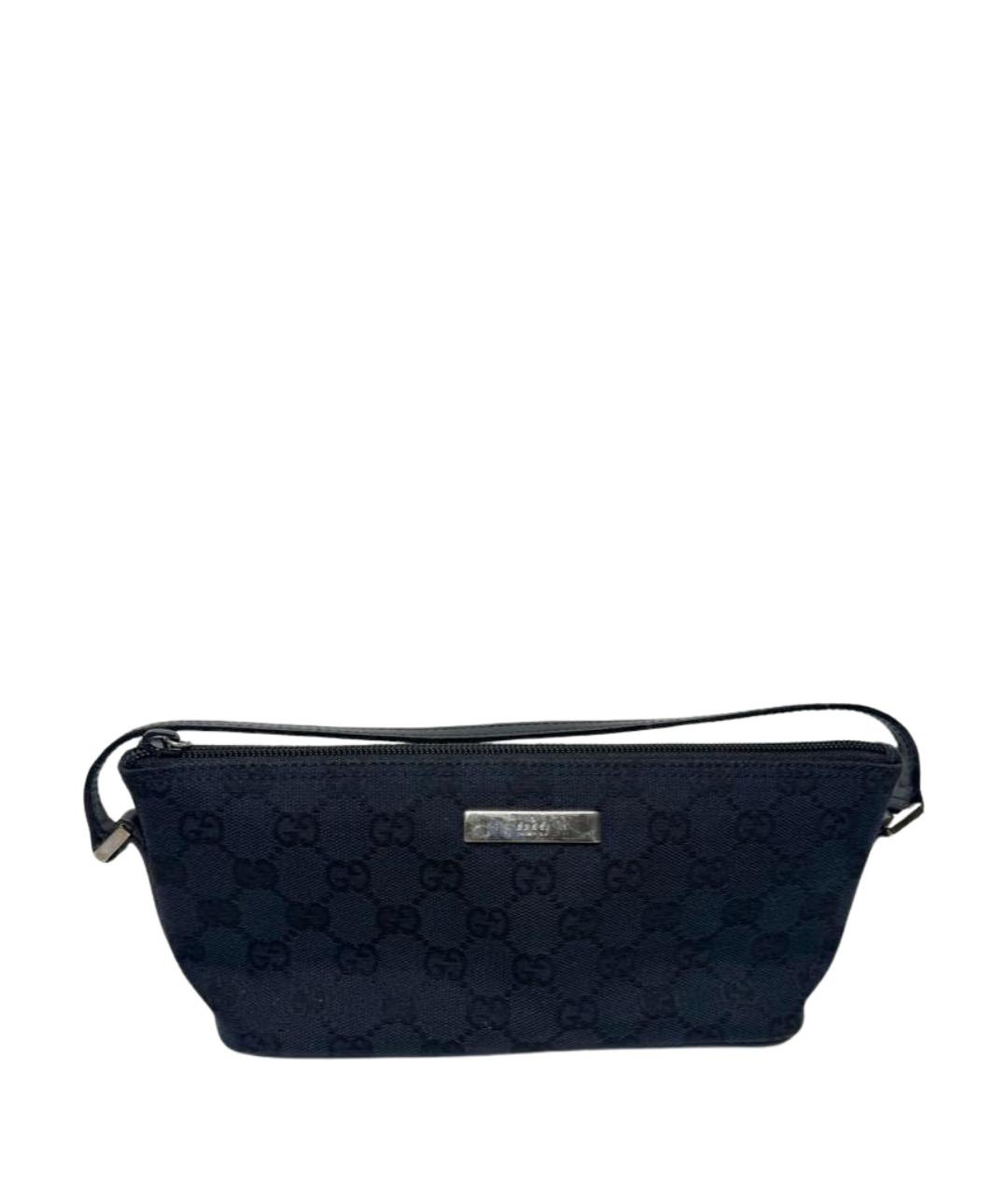 GUCCI Темно-синяя тканевая сумка с короткими ручками, фото 1