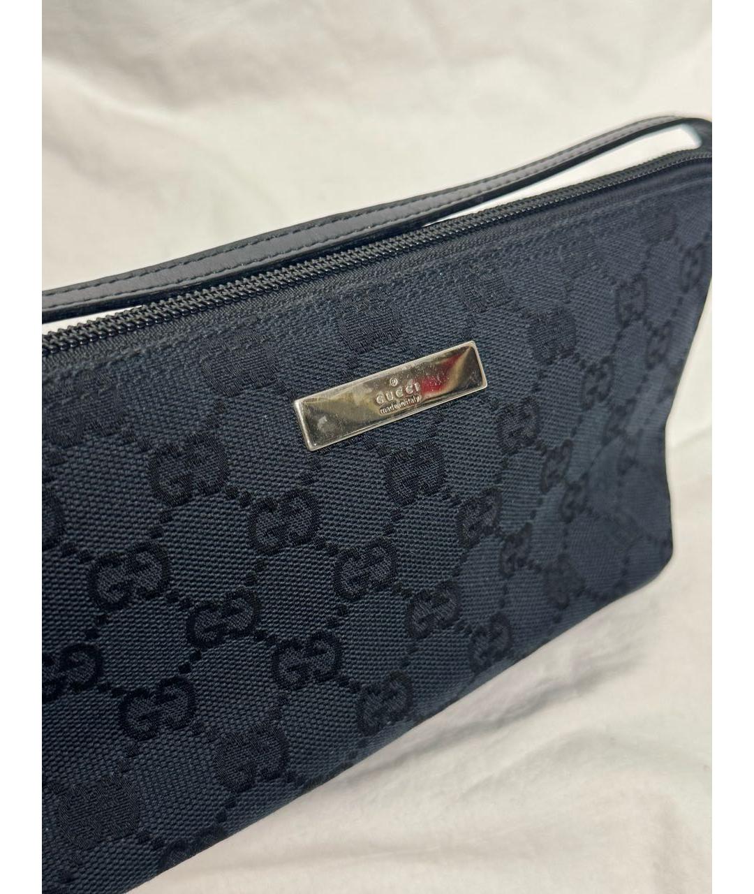 GUCCI Темно-синяя тканевая сумка с короткими ручками, фото 2