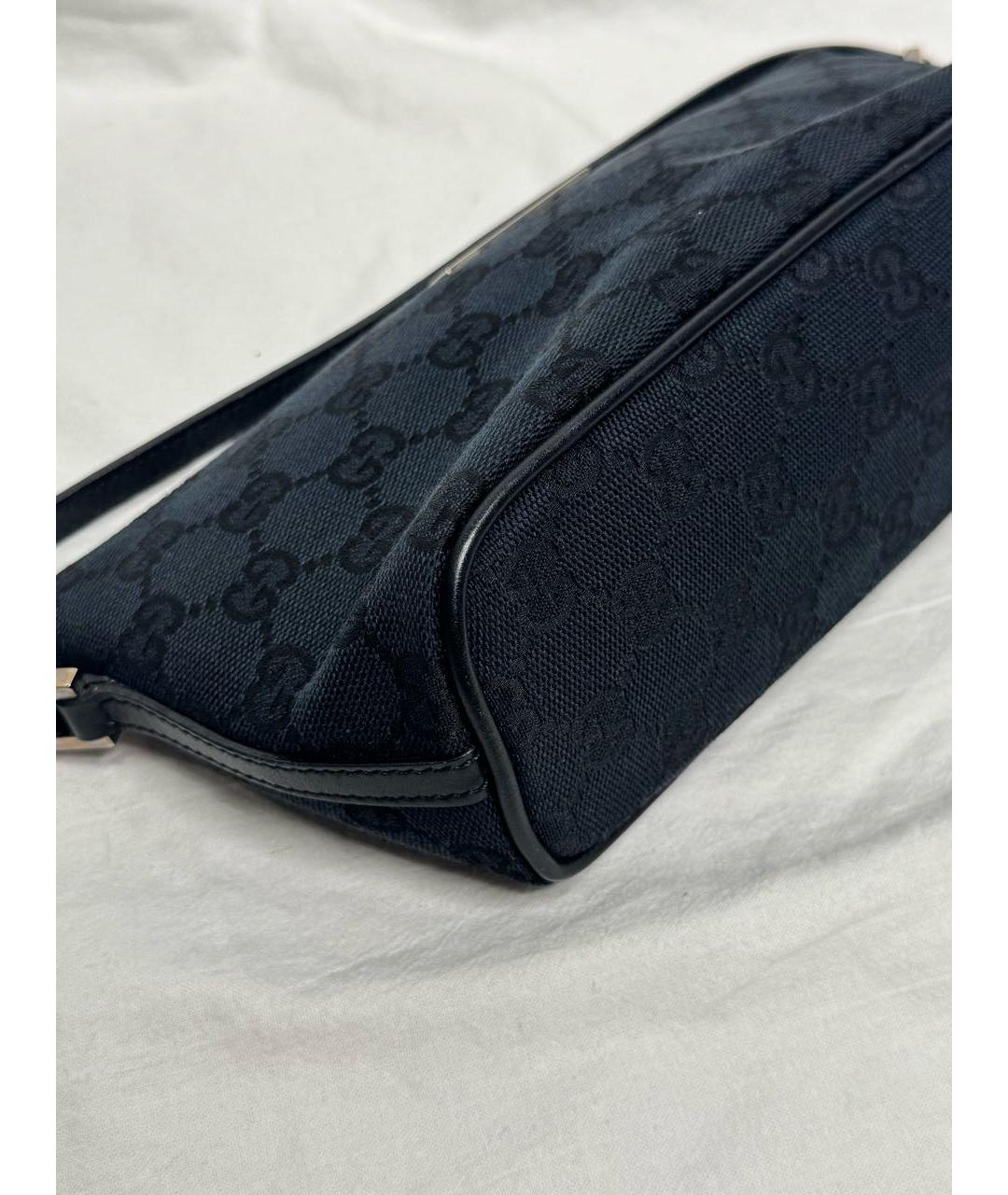 GUCCI Темно-синяя тканевая сумка с короткими ручками, фото 4