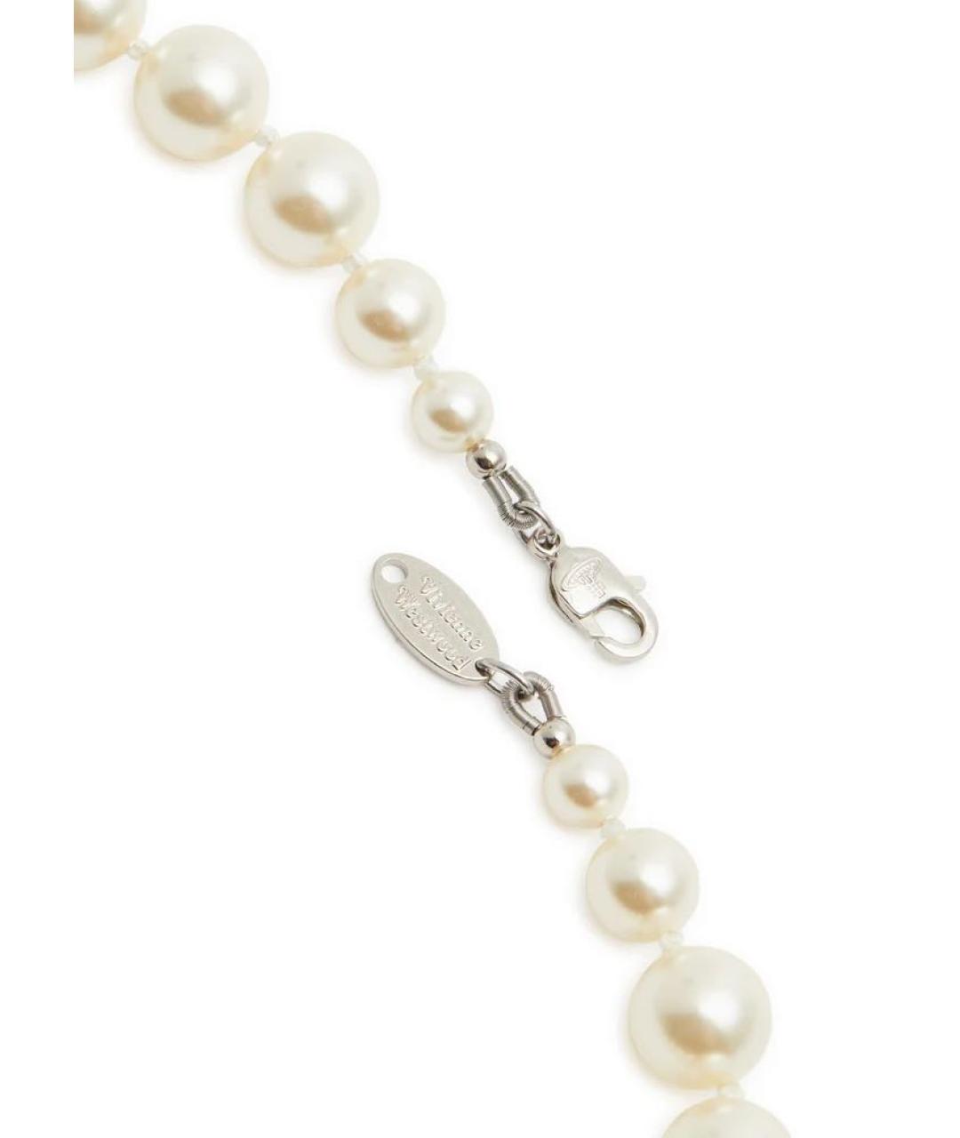 VIVIENNE WESTWOOD Белое металлическое колье, фото 3