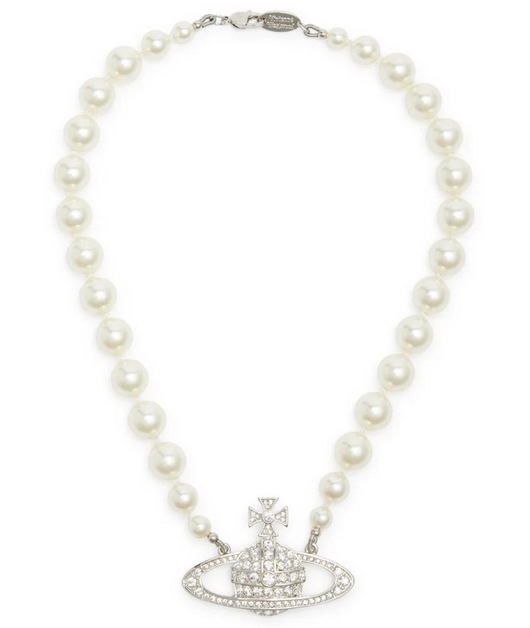 VIVIENNE WESTWOOD Белое металлическое колье, фото 7