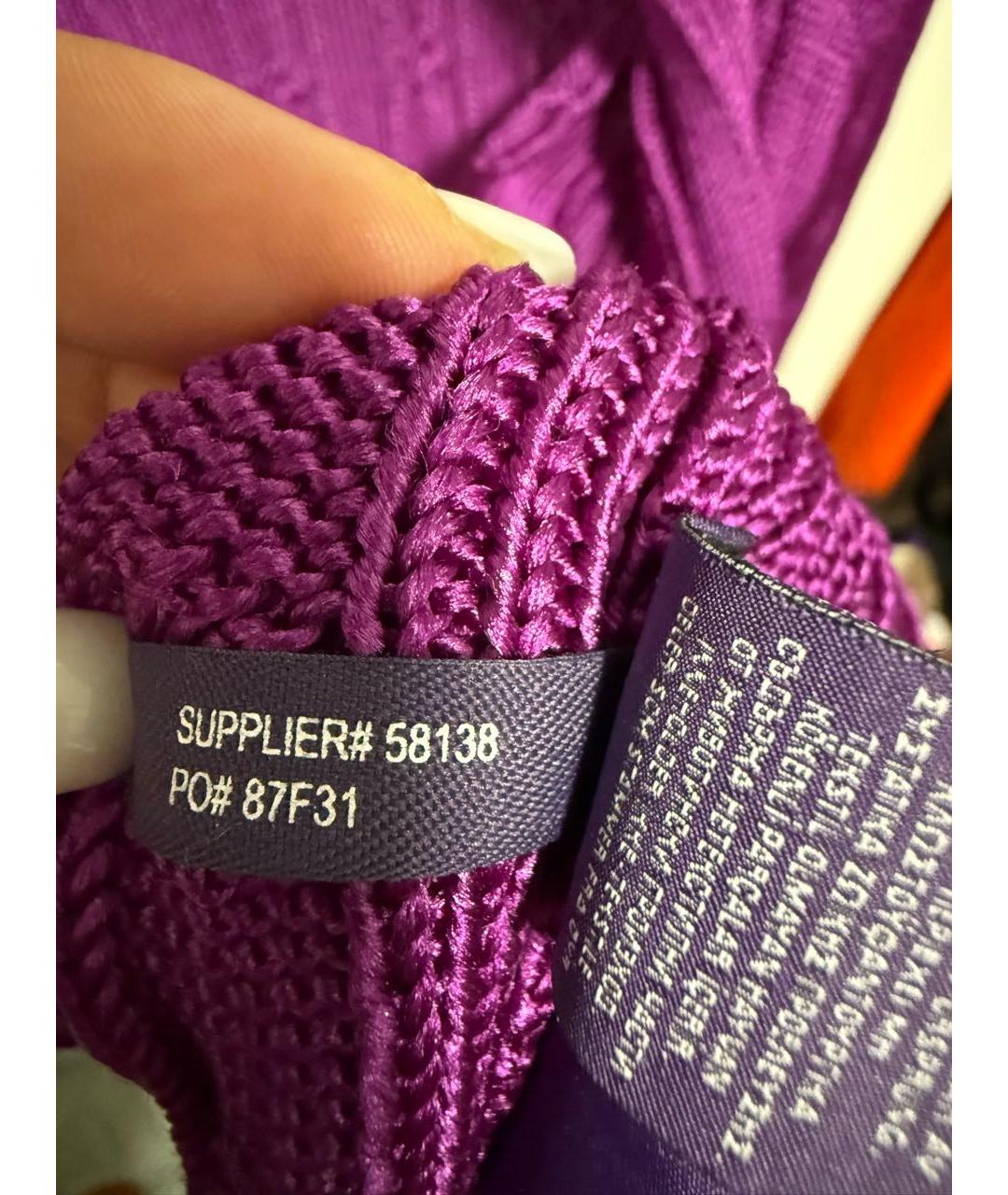 RALPH LAUREN Фиолетовый шелковый кардиган, фото 4