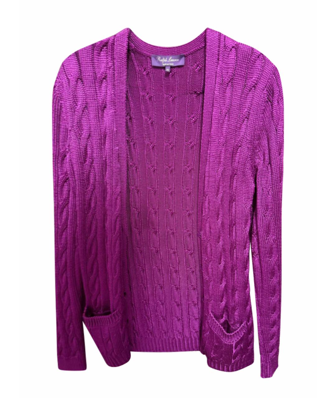 RALPH LAUREN Фиолетовый шелковый кардиган, фото 1