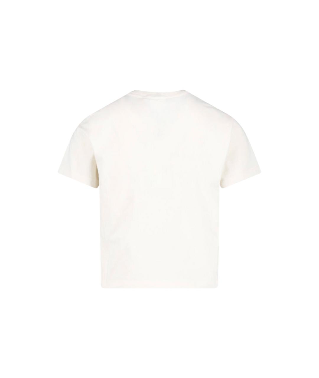 MAISON KITSUNE Бежевая хлопковая футболка, фото 2