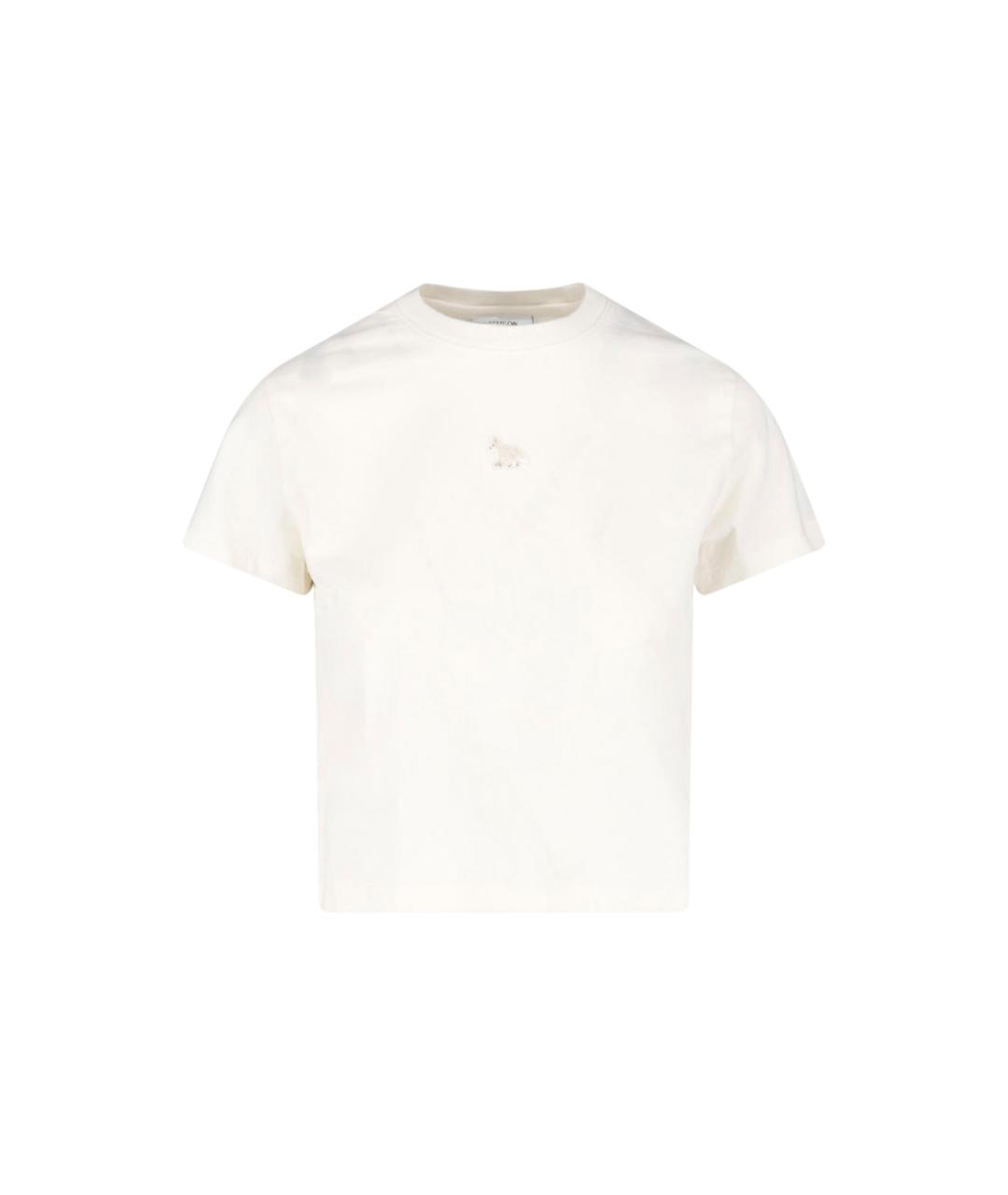 MAISON KITSUNE Бежевая хлопковая футболка, фото 1