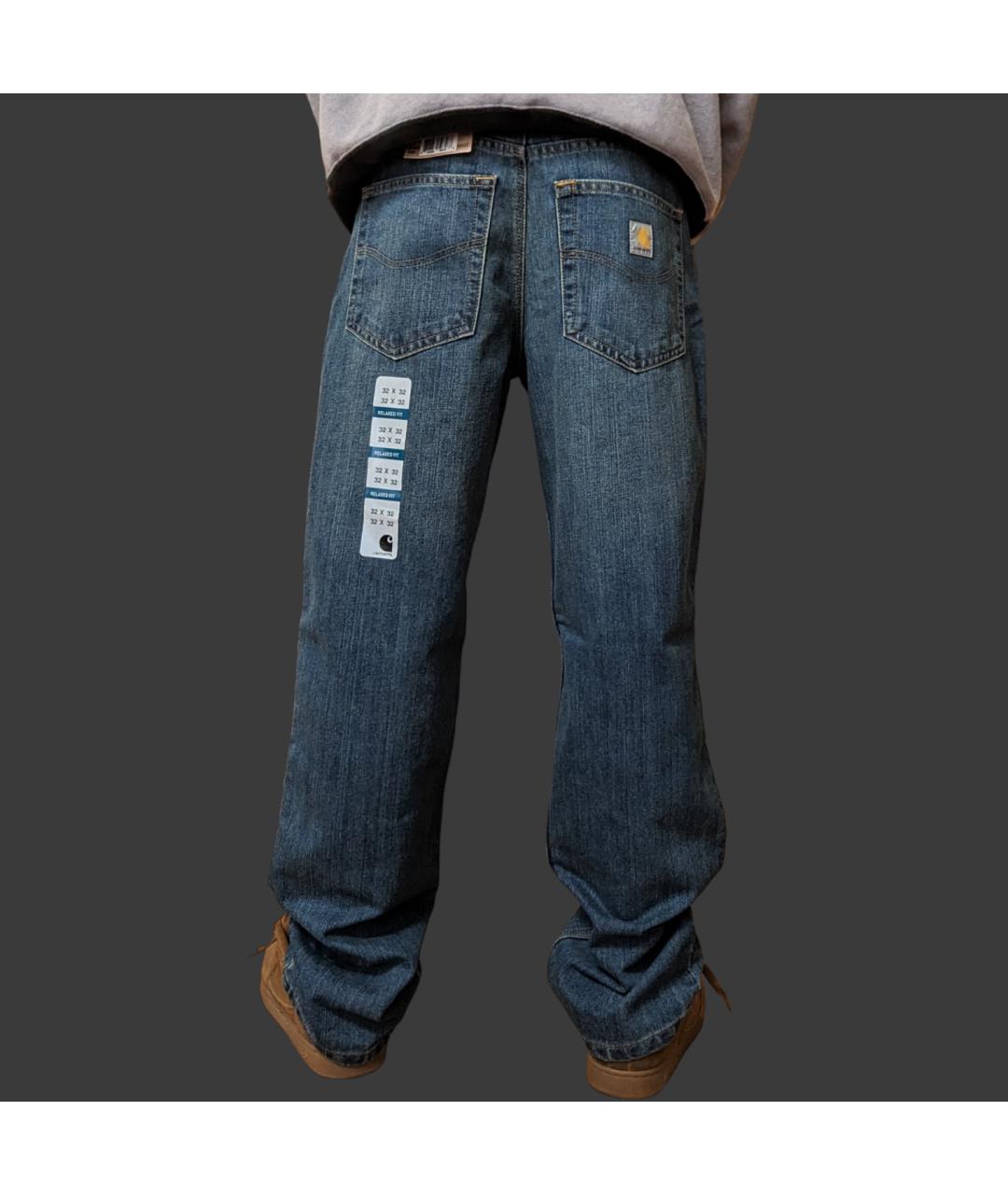 CARHARTT Голубые хлопко-полиэстеровые прямые джинсы, фото 3