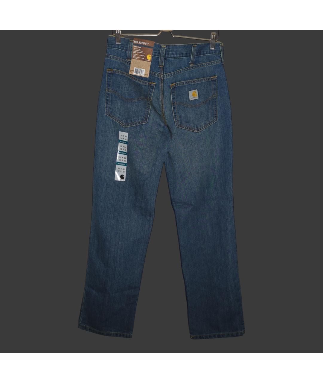 CARHARTT Голубые хлопко-полиэстеровые прямые джинсы, фото 8