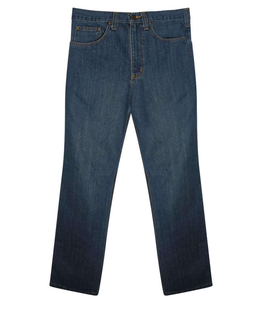 CARHARTT Голубые хлопко-полиэстеровые прямые джинсы, фото 1