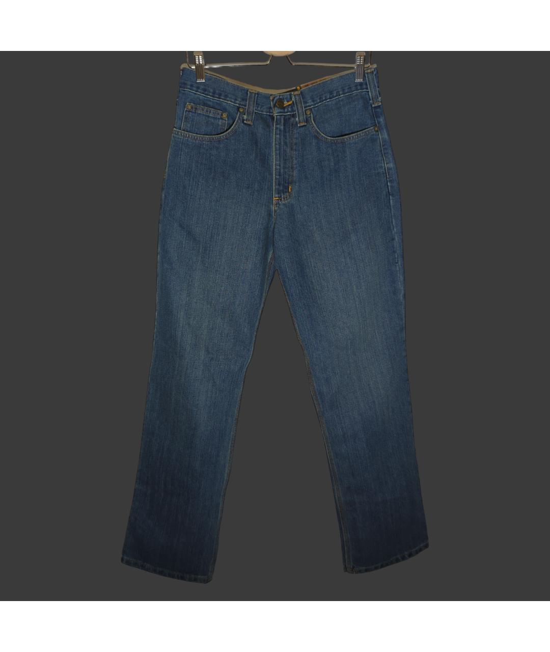 CARHARTT Голубые хлопко-полиэстеровые прямые джинсы, фото 2