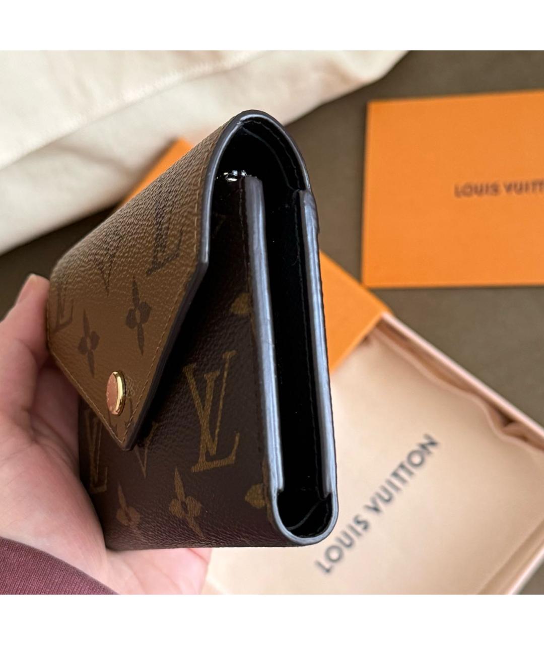 LOUIS VUITTON Коричневый кошелек, фото 6