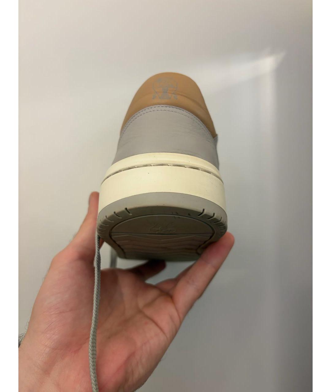 BRUNELLO CUCINELLI Серые кожаные низкие кроссовки / кеды, фото 8