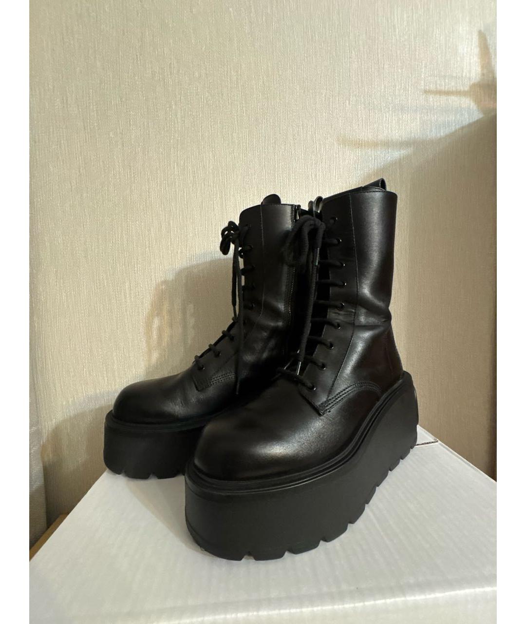 VALENTINO Черные кожаные ботинки, фото 7