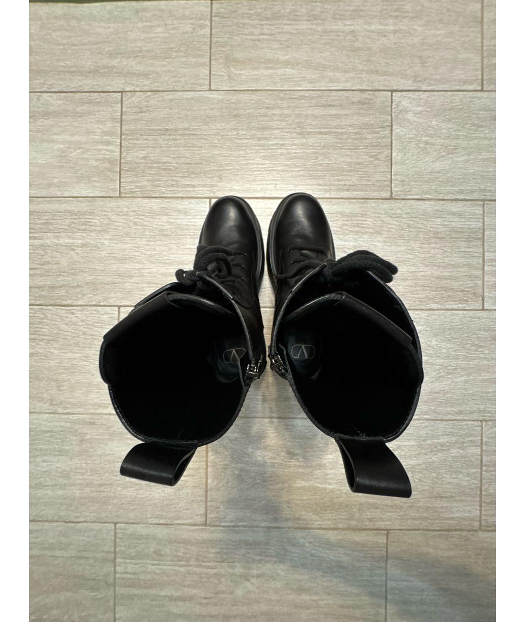 VALENTINO Черные кожаные ботинки, фото 3