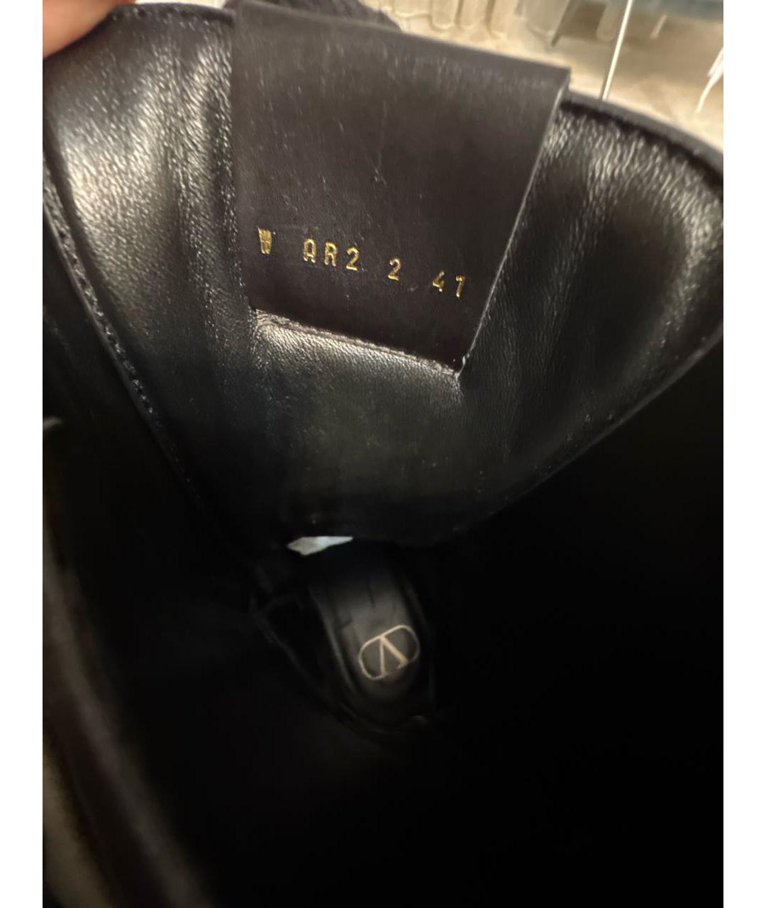 VALENTINO Черные кожаные ботинки, фото 8