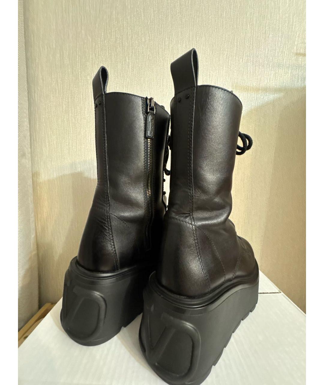VALENTINO Черные кожаные ботинки, фото 6
