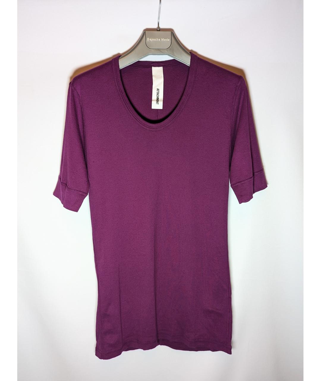 ATTACHMENT Фиолетовая хлопковая футболка, фото 9