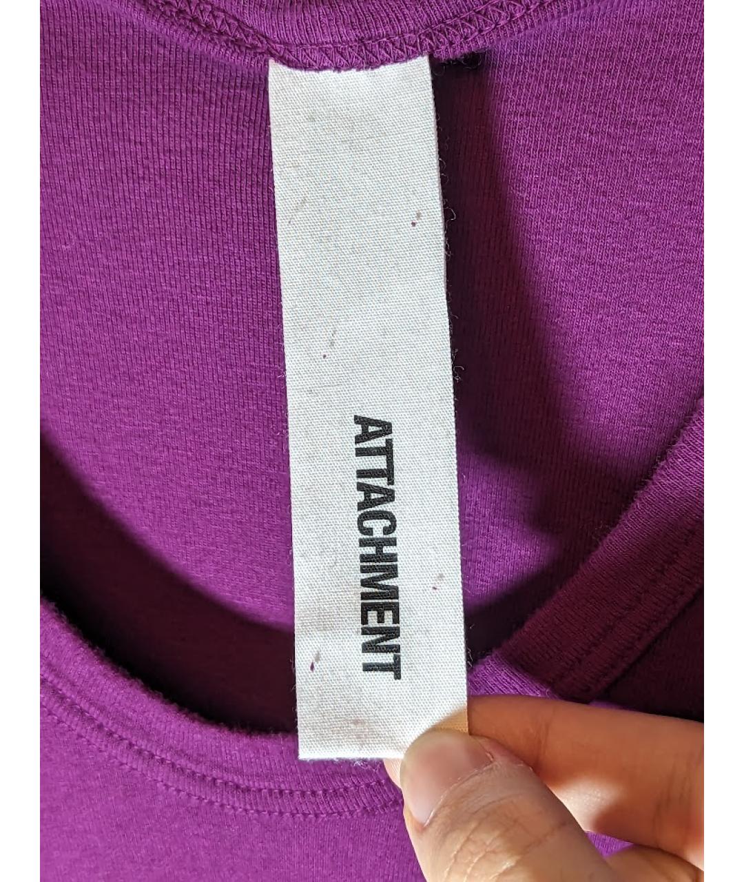 ATTACHMENT Фиолетовая хлопковая футболка, фото 5