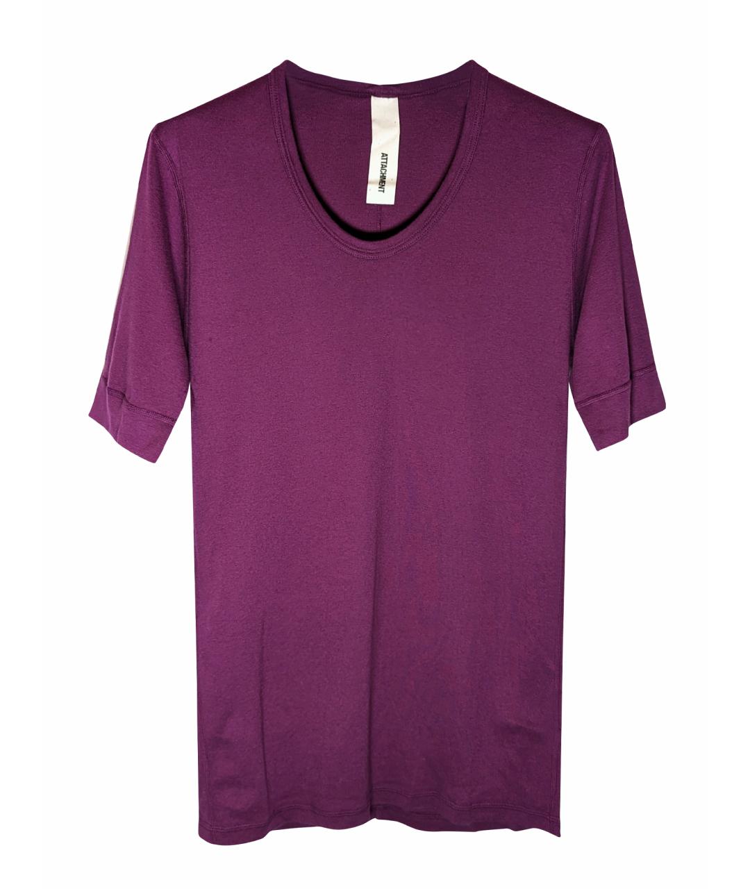 ATTACHMENT Фиолетовая хлопковая футболка, фото 1